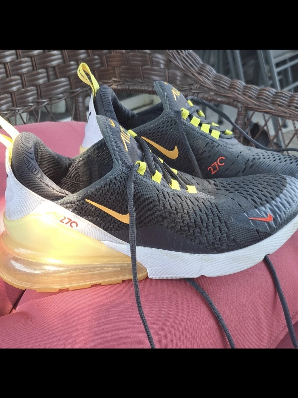 Nike Air Max 270 Mens Sneakers - Black/Yellow/Orange